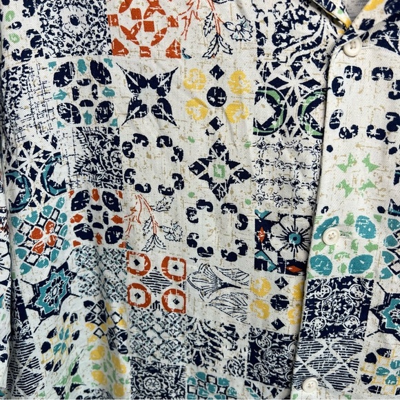 CLUB ROOM Mens Rumbie Mixed Medallion Silk Rayon Button Down Shirt Sz 2XL Casual - Picture 7 of 15